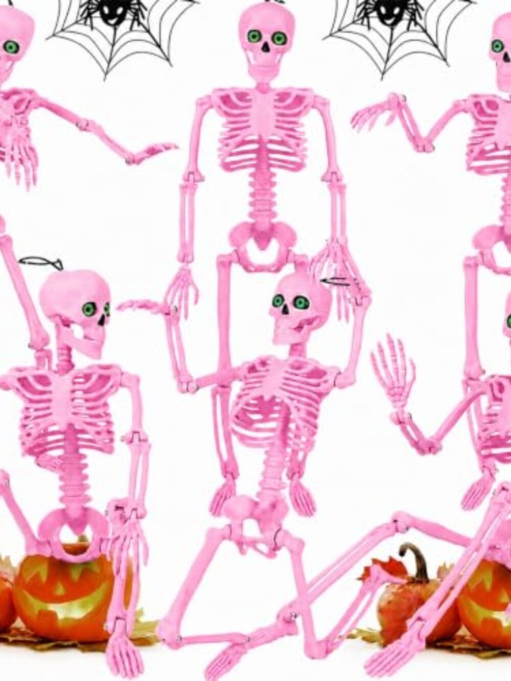 6 Pack 16" Halloween Pink Skeleton Decoration